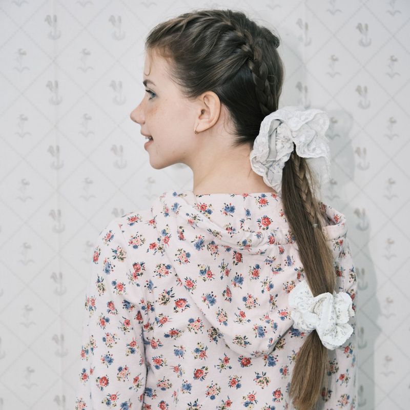 Lace scrunchie_mint cream