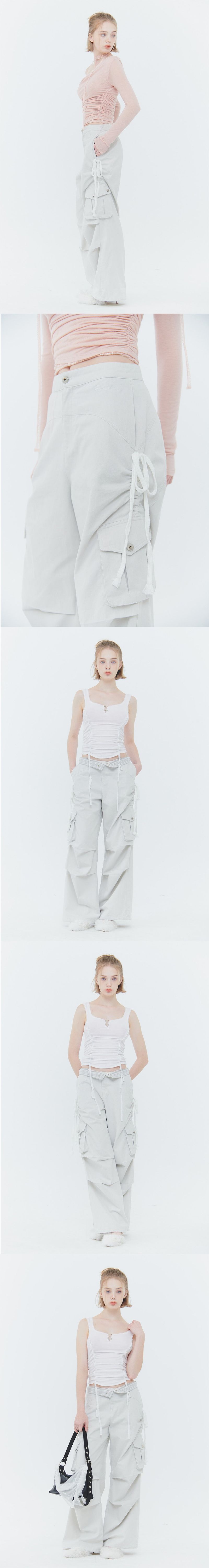 SARA CARGO PANTS light grey