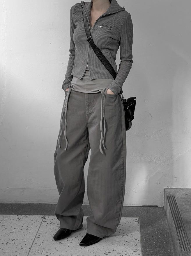 Meryl Stud Two-Way Zip-Up