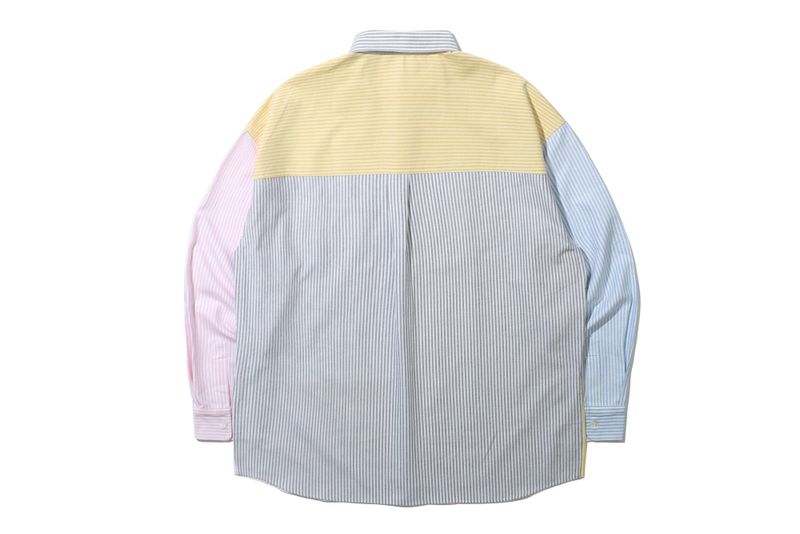 COLOR MIXED COTTON SHIRT_NAVY