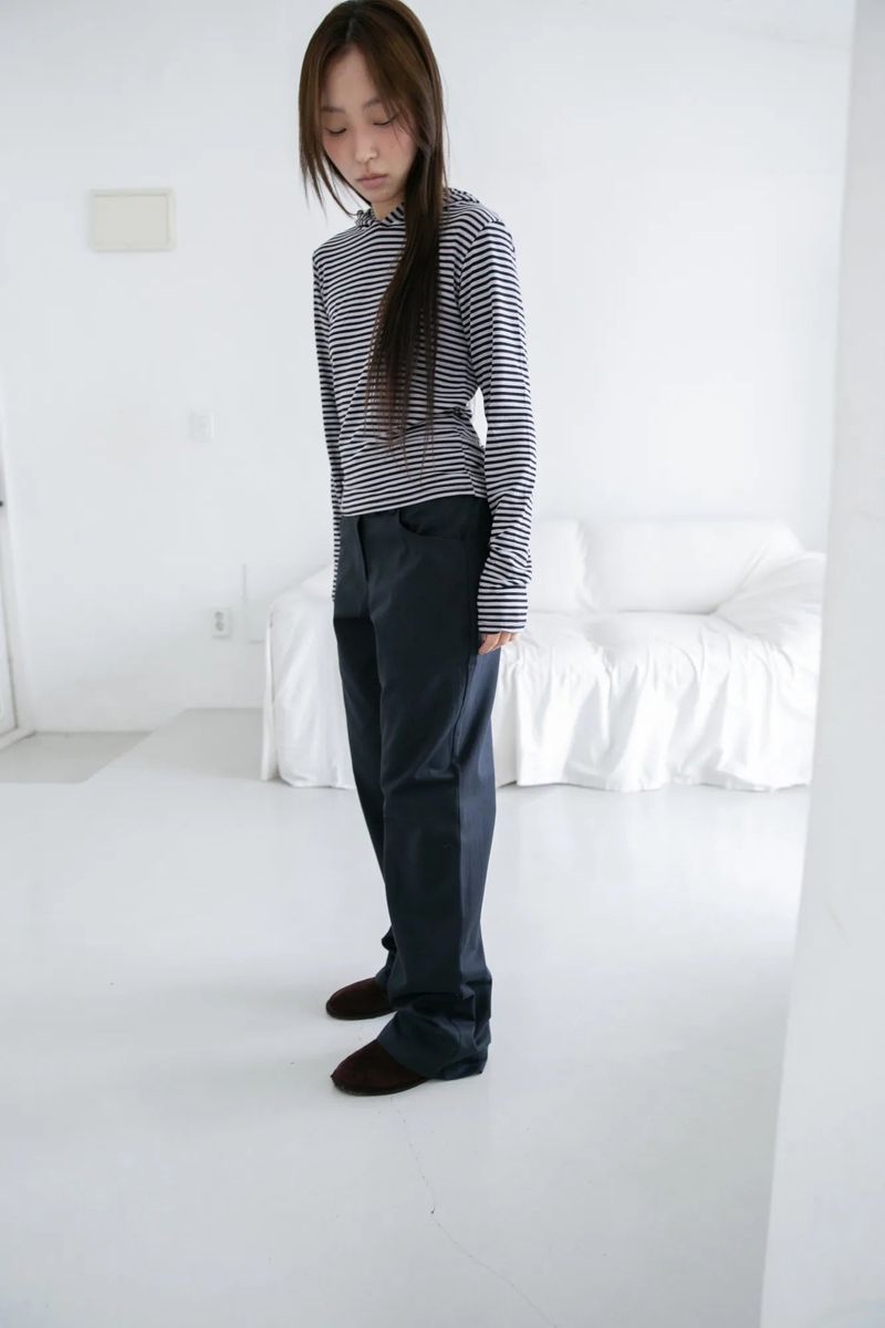stripe regular hood top(2colors)