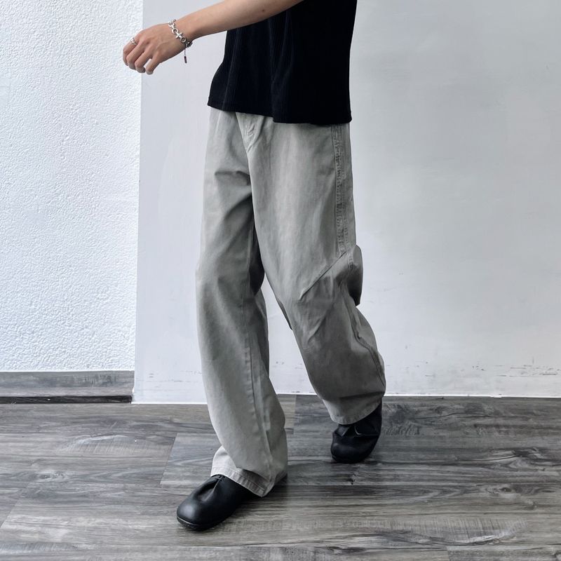 ウォッシュド フォーム ワイド パンツ