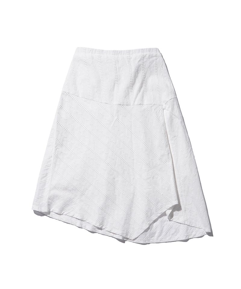 Broderie Asymmetric Skirt - White