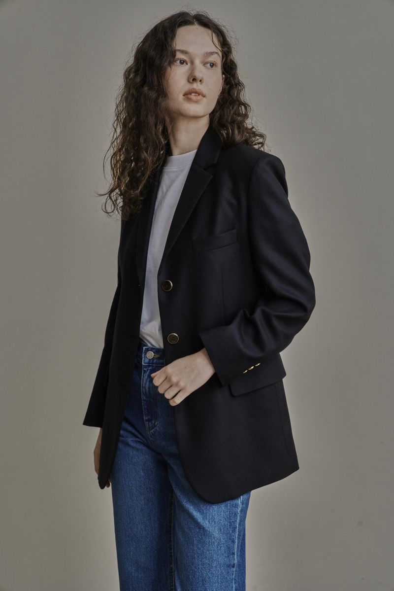 WOOL TWILL SETUP JACKET_NAVY