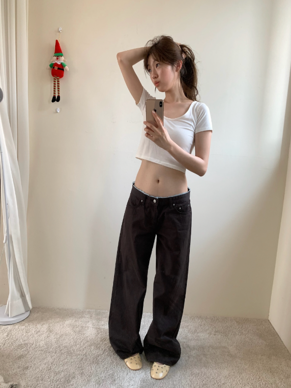cropped layered tee