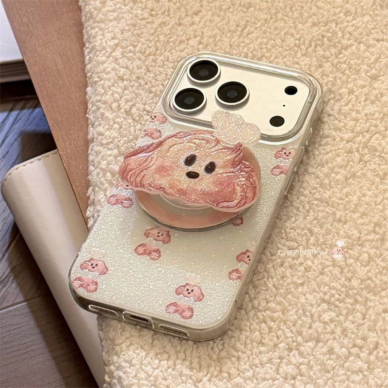 Bling Bling Glitter Chef Puppy Talk iPhone Case