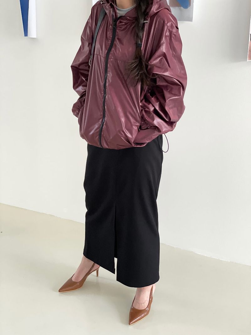 Glossy string windbreaker jk