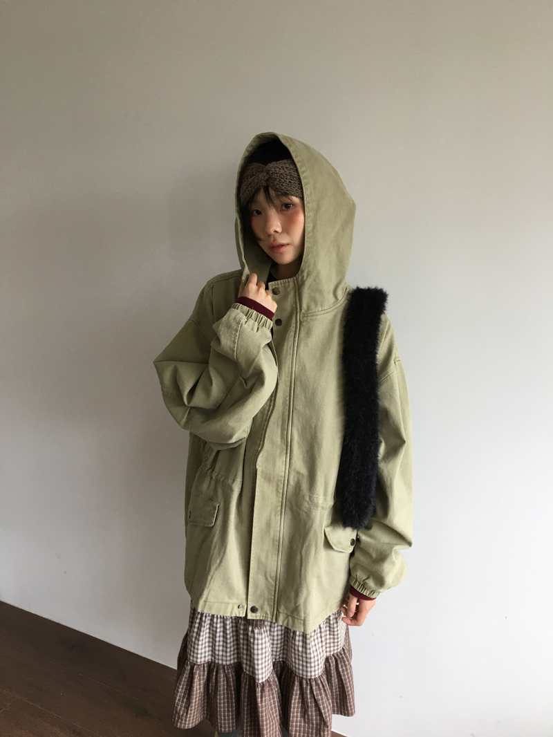 Morrow washed hooded field jacket (2color)