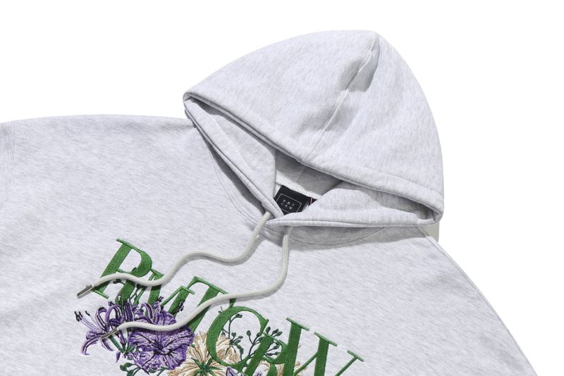 RECENT LOGO FLOWER HOODIE_LIGHT GREY