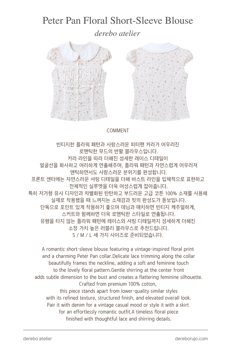 Peter Pan Floral Short-Sleeve Blouse
