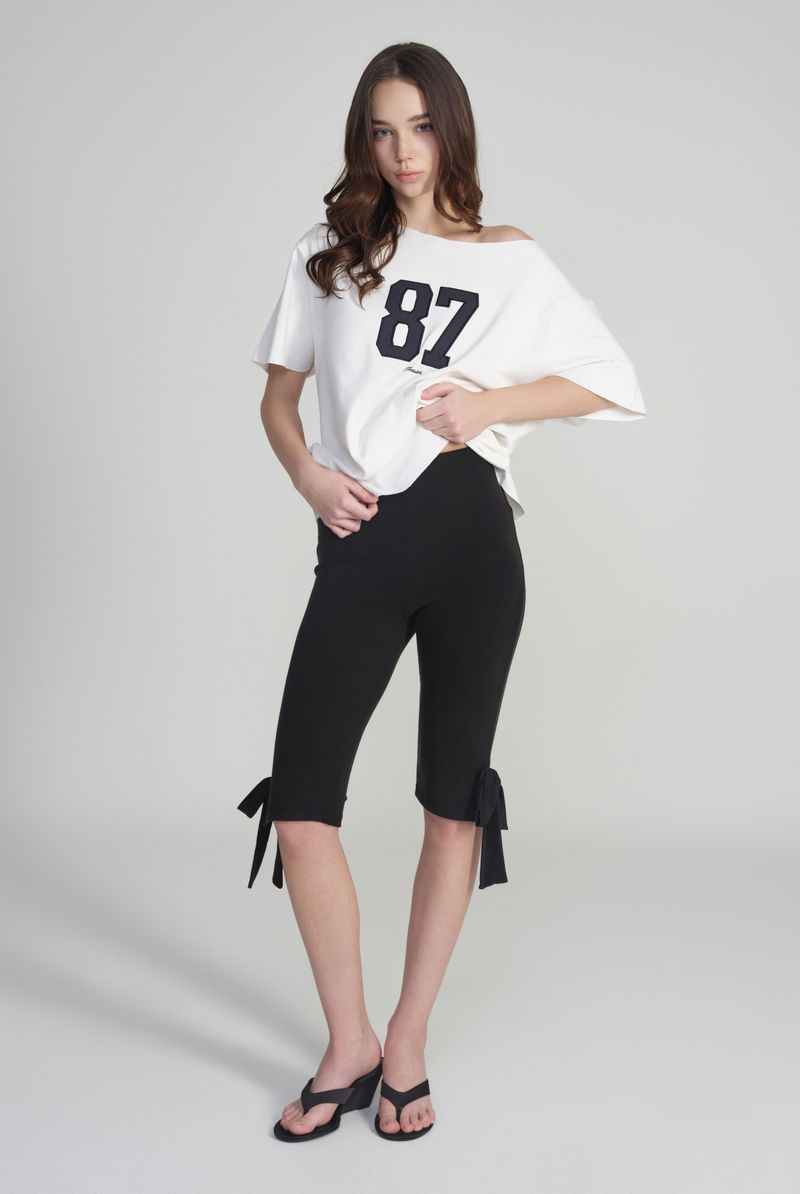 Candy Bow Capri Pants, Black