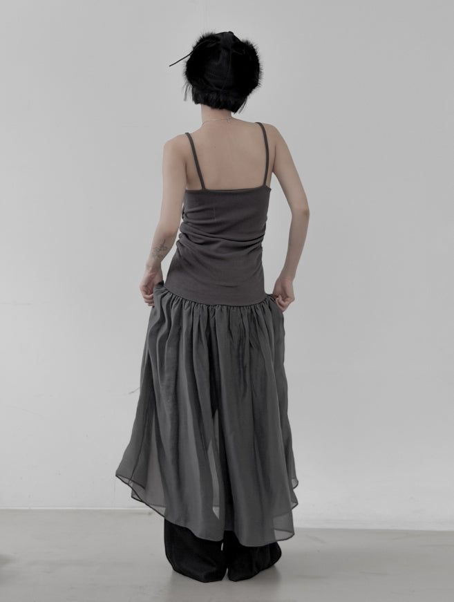 Melt Mix Chiffon Strap One Piece