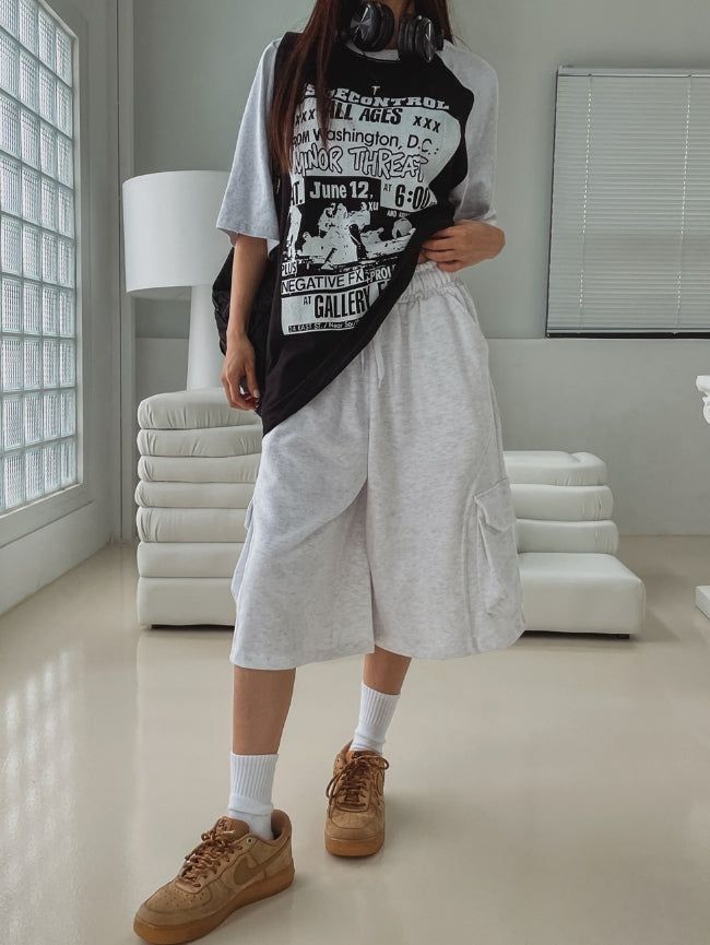 Side Round Pile Bermuda Pants