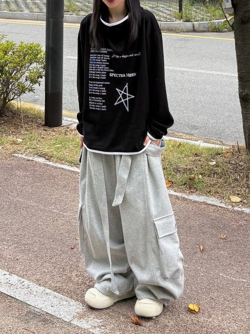 drop eyelet cargo sweatpants