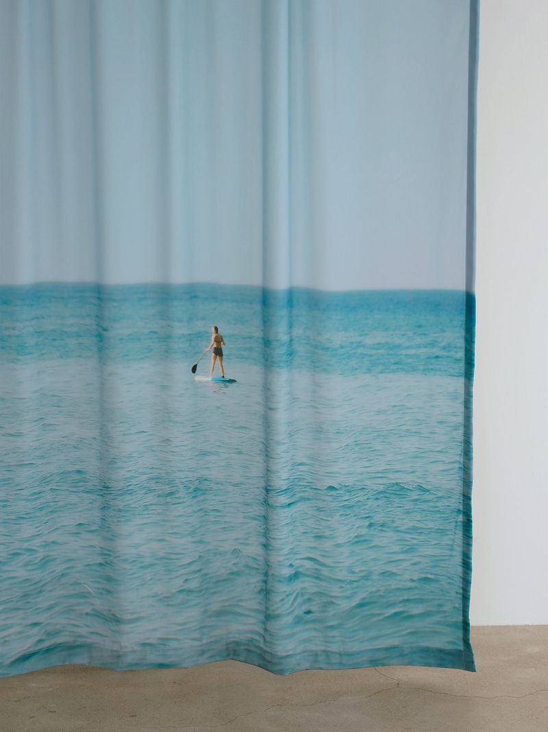 marine blue curtain