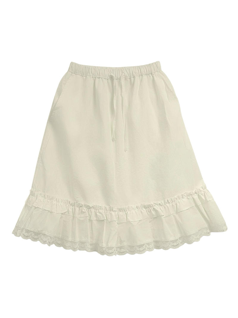 petit lace midi skirt