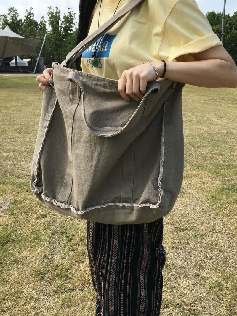 Canvas Washed Damaged Big Bag (2c)