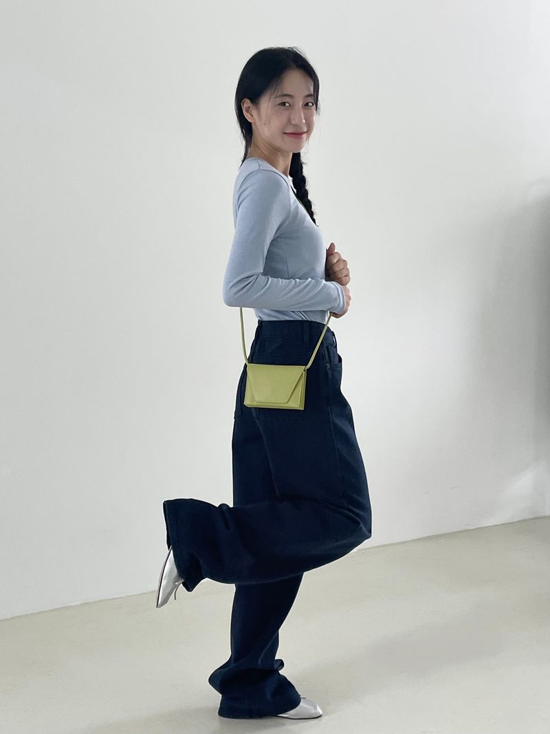 Twill wide cotton pants
