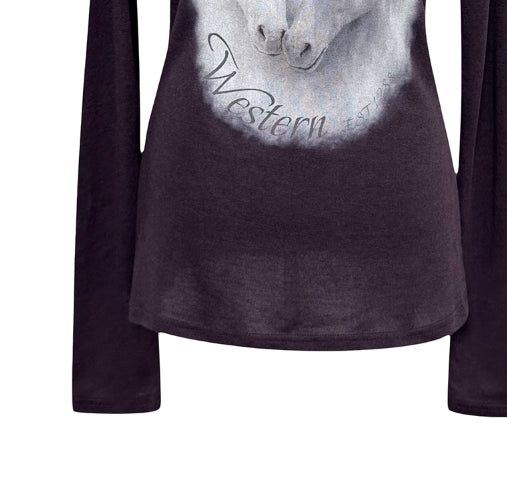 Pony Printing One Shoulder Long Sleeve
