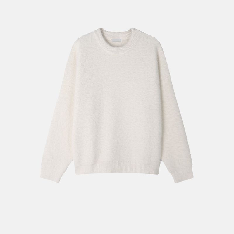 Angora hairy cropped knitwear