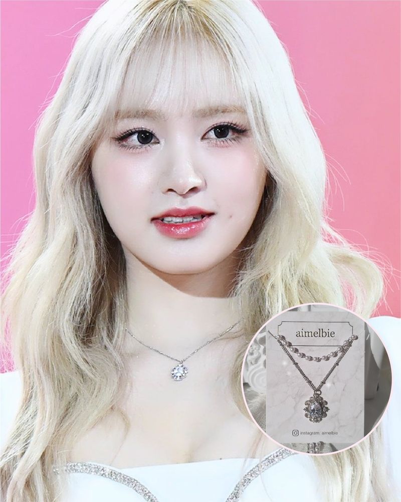 [IVE Liz Necklace/Anti-tarnish] Laced Waterdrop Layered Necklace