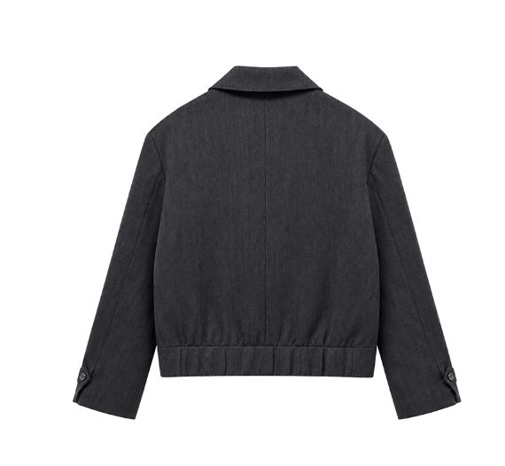 Rugen diagonal button crop blazer