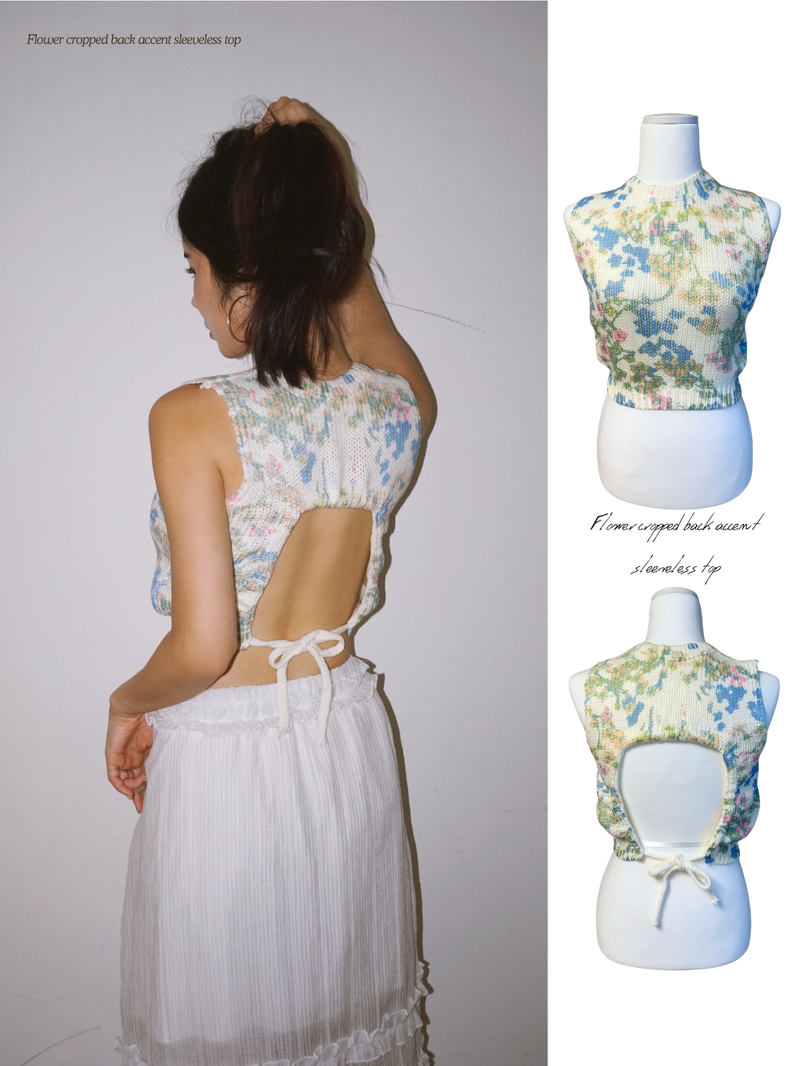 dereborujo（ドレボルゾー）の「Flower cropped back accent sleeveless top（Tops）」