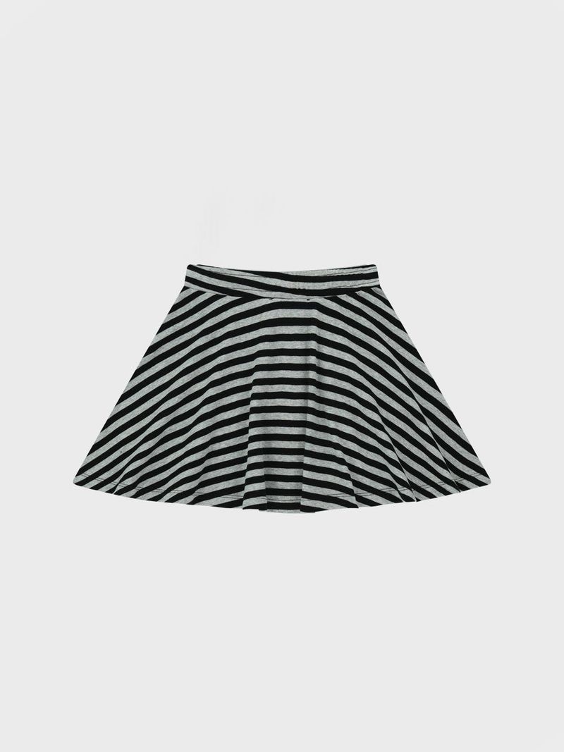 Striped Mini Skirt_Charcoal