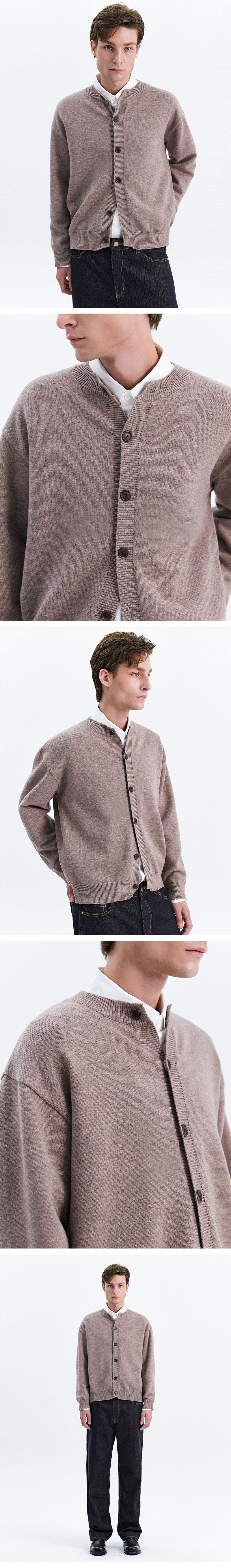 CENTRE LINE ROUND CARDIGAN_BEIGE