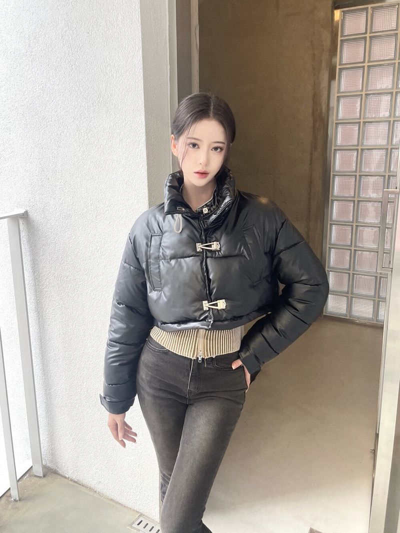 1096. Buckle leather short padding jp (2color)