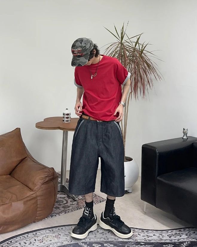 Rocky Spider Bermuda Denim Pants