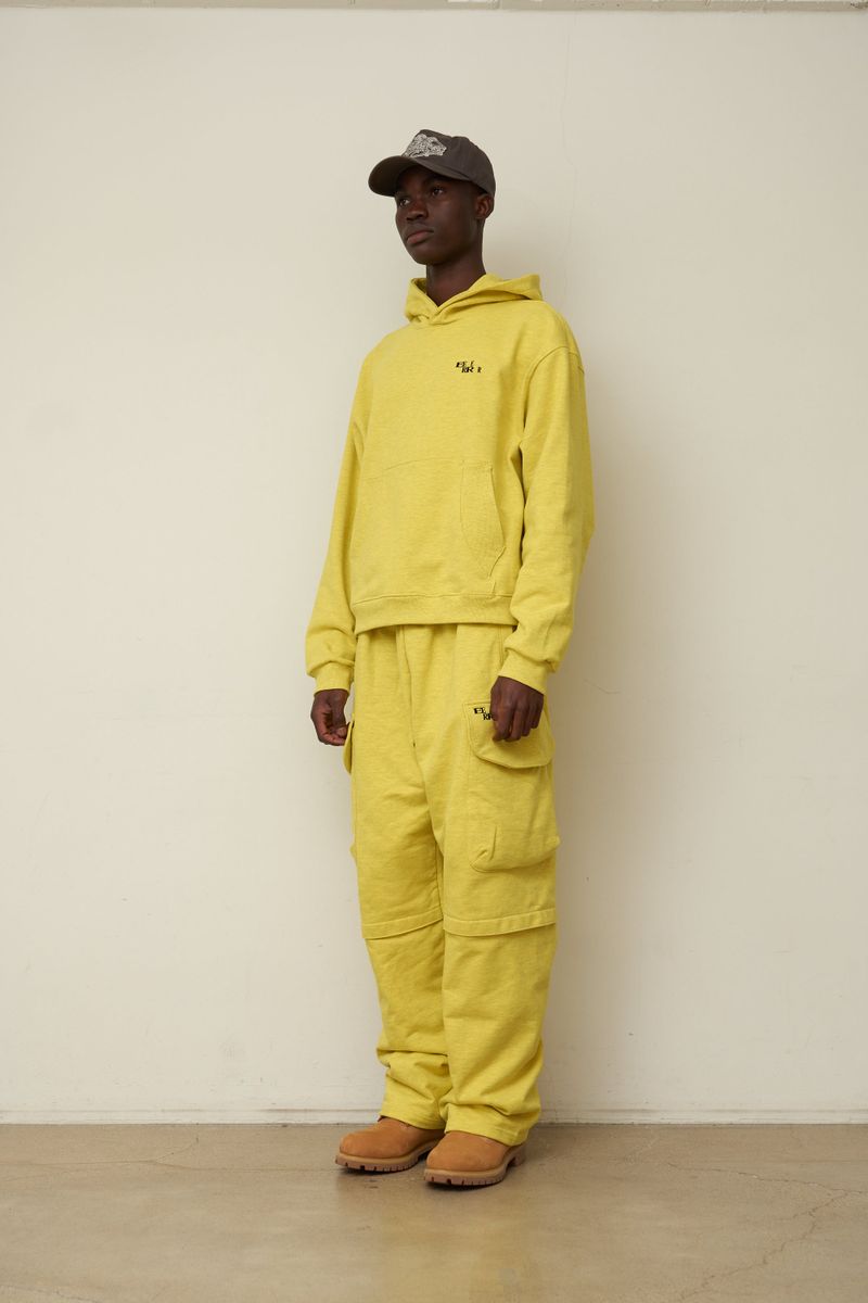 EEERRR Basic logo needlework hoodie (Melange Yellow)