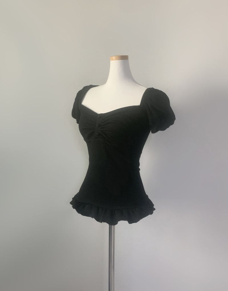 Rudica Puff Frill Top (black)