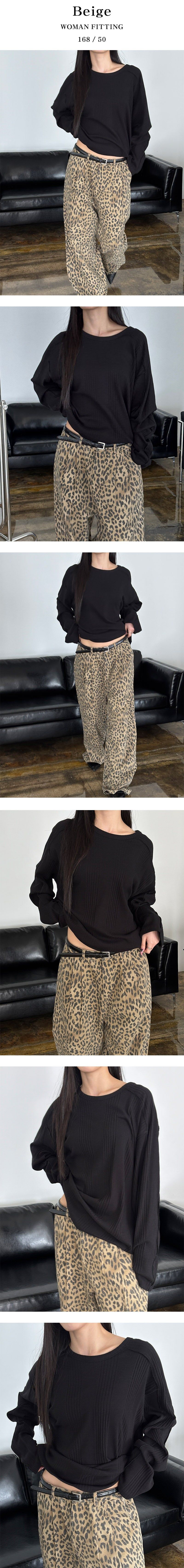 [Unisex] Two tuck leopard pants(3color)