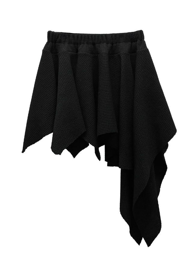 Waffle Unbalanced Flare Skirt
