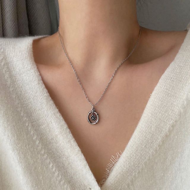 of Antique Flower Coin Unique Necklace