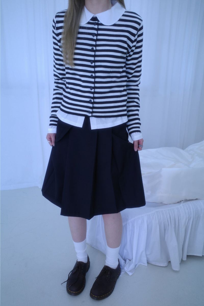 Pocket midi pleats skirt