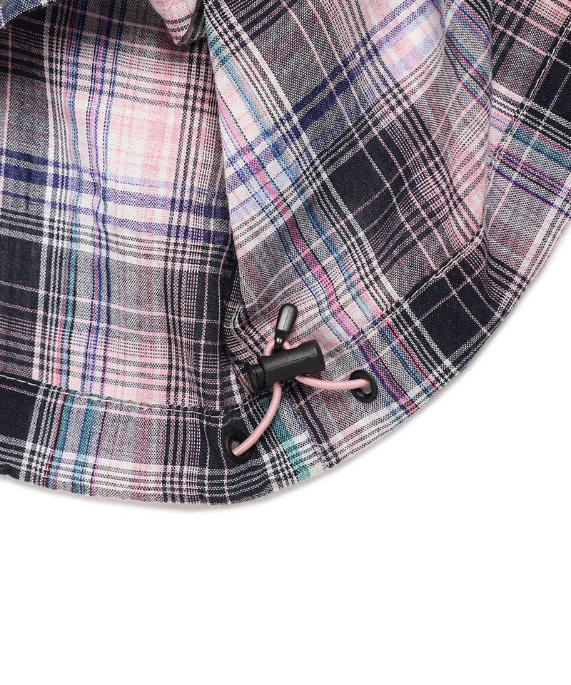 HOODED CHECK WIND BREAKER PINK(CV2FSUB962A)