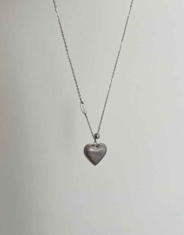 vh matte long heart ball coin layered necklace