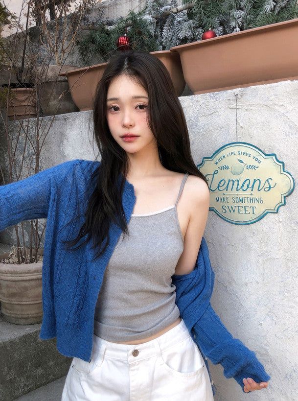 SHOPPERLAND（ショッパーランド）の「Pure Layered Slim Lace Cap Sleeveless (2color)（Tops）」