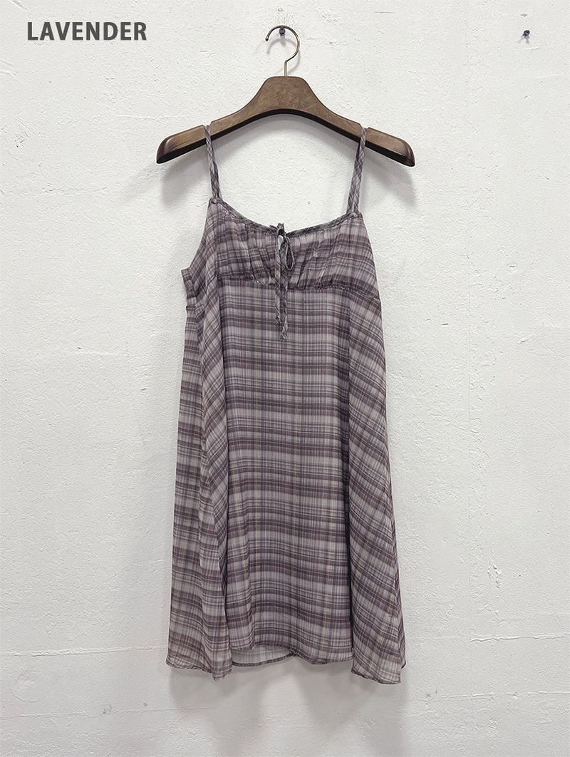 MAUVE CHECK MINI DRESS (3C)