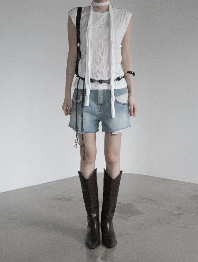 Klev Scarf Set Wrinkle Sleeveless