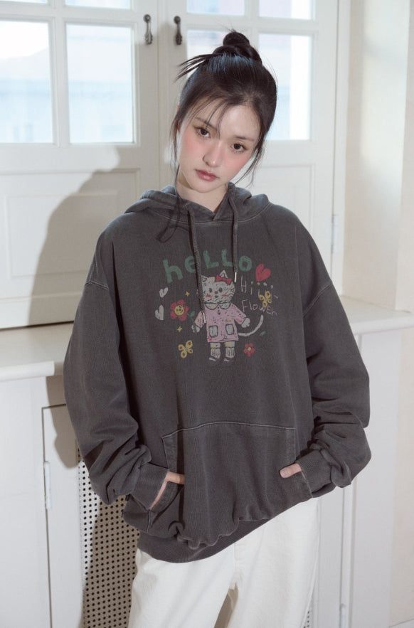 CPGN studio(コンパーニョ)の「Hello Flower Pigment Hoodie(Tops)」