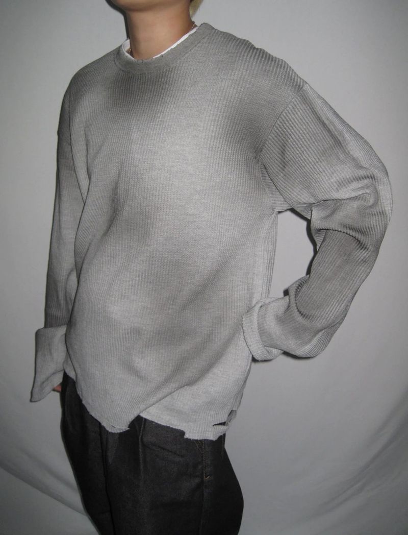 Dirty Damaged Wash Waffle Knit (2 Colors)