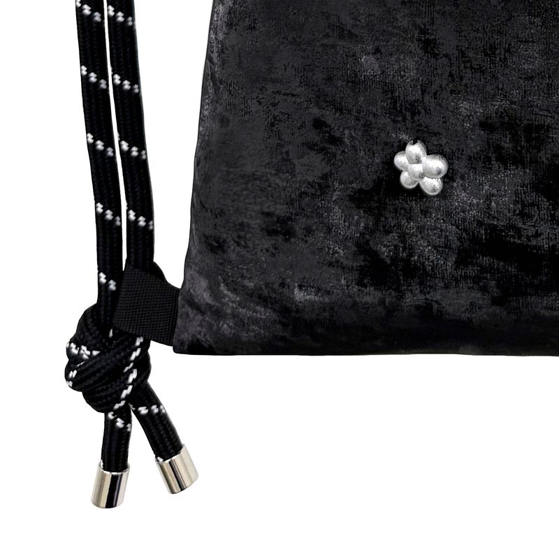 Silver Flower Gym Sack [Black]