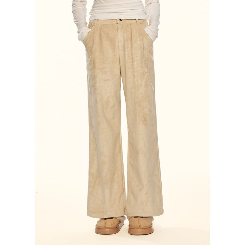 Girly Fancy Club（ガーリーファンシークラブ）の「[GirlyFancyClub] Leopard Bowknot Series* Versatile Straight Leg Casual Double-sided Suede Pants（Pants）」