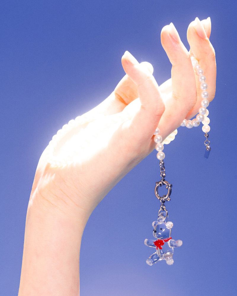 GLASS TEDDY NECKLACE_RED