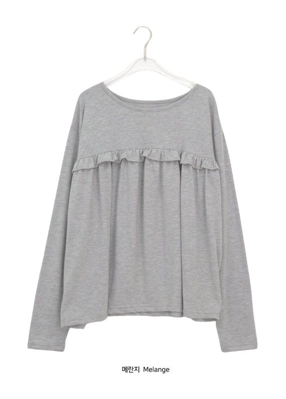 26FW★ [BAONHAUS] Koiren Frill Long Sleeve Tee