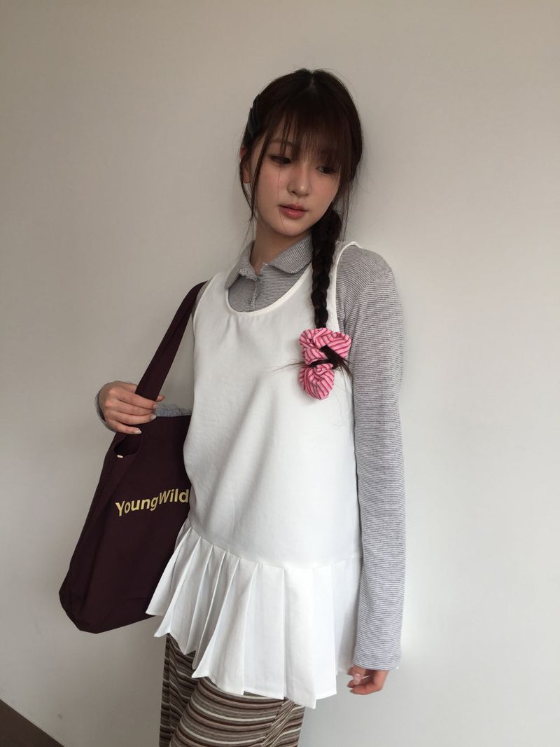 May Pleated Mini Dress (2color)