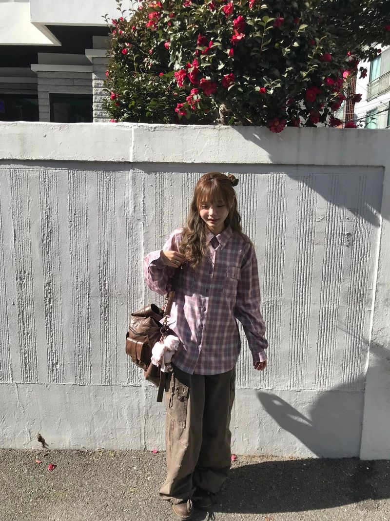 hina daily check shirts